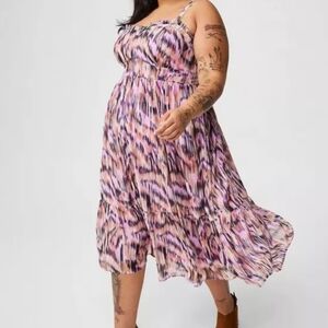 Torrid 4X Midi Chiffon Sleveless Tiered Dress